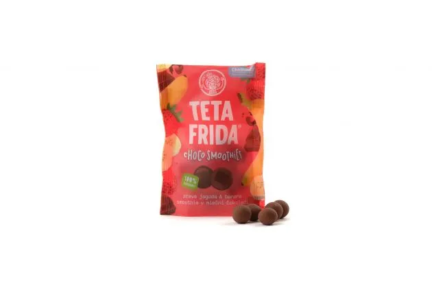 [TF013] Tante Frida CHOCO SMOOTHIE STRAWB + BANANA  IN MILK CHOC 14 X 40 G