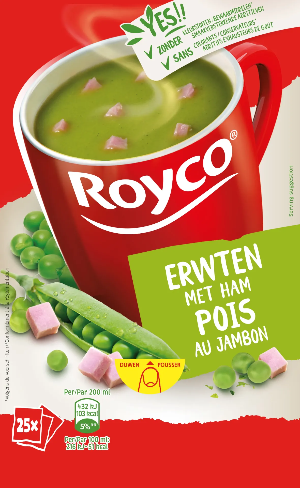 [GF001] ROYCO CLASSIC ERWTEN MET HAM 25 ZAKKEN